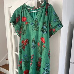 Bright green summer mini dress